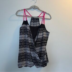 Express racer back Women's Black and White Strappy Top| size M